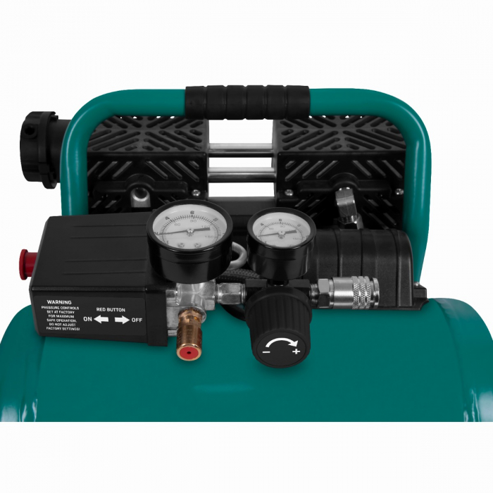 Silent Air Compressor – 57,5dB | 6 Lt - Oil free – 750W - Green