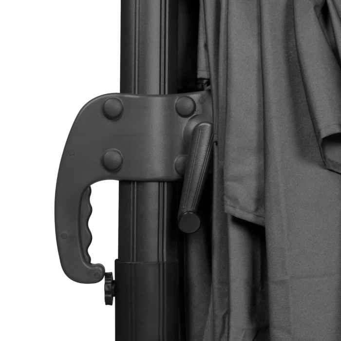 Cantilever parasol Pisogne 300x300cm – Premium parasol - Anthracite/Black | Incl. fillable parasol tiles