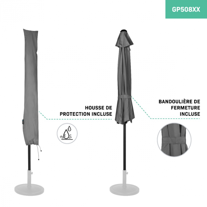 Parasol Magione - Balcony parasol – 270x135cm | Grey