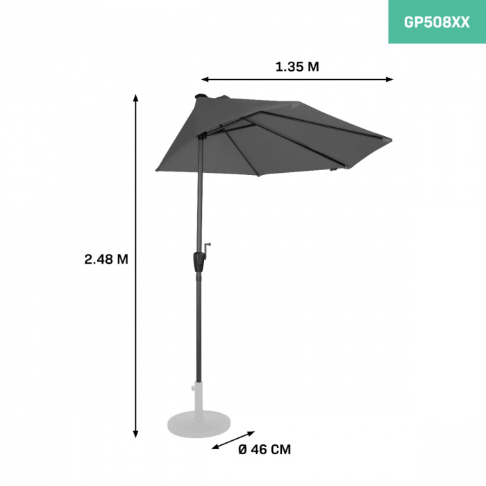 Parasol Magione - Balcony parasol – 270x135cm | Grey