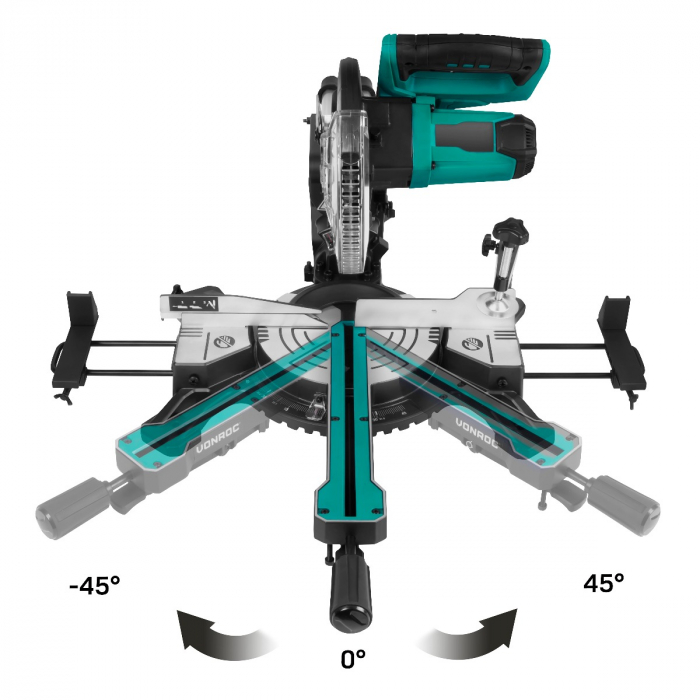 Mitre saw 1500W - 216mm – with laser | Incl. 40T saw blade