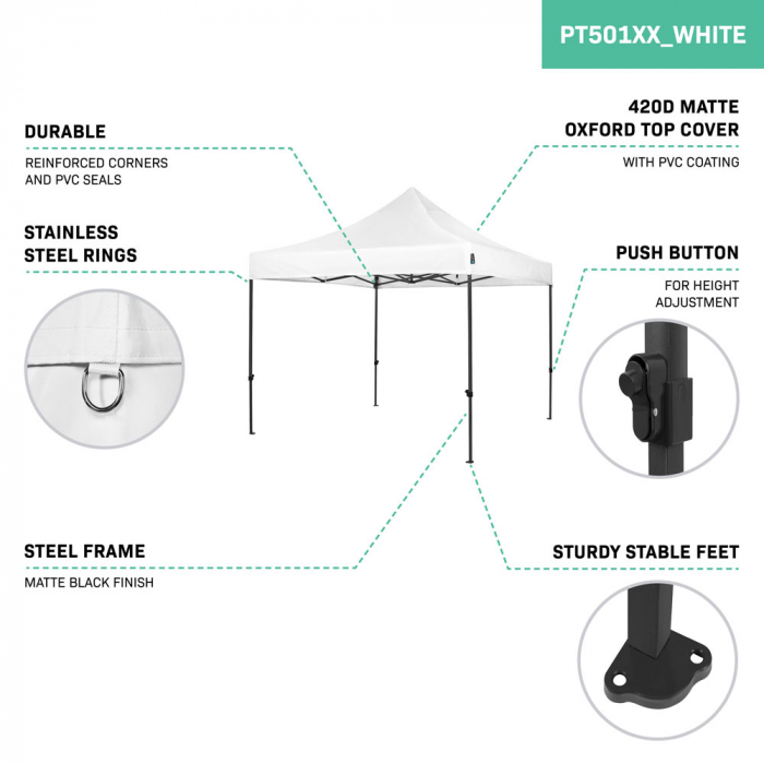 Easy-Up Party Tent - 3x3 m | White