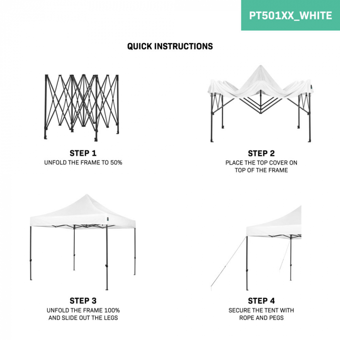 Easy-Up Party Tent - 3x3 m | White
