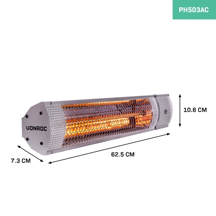 Heater Marsili 2000W - with remote control | Silver