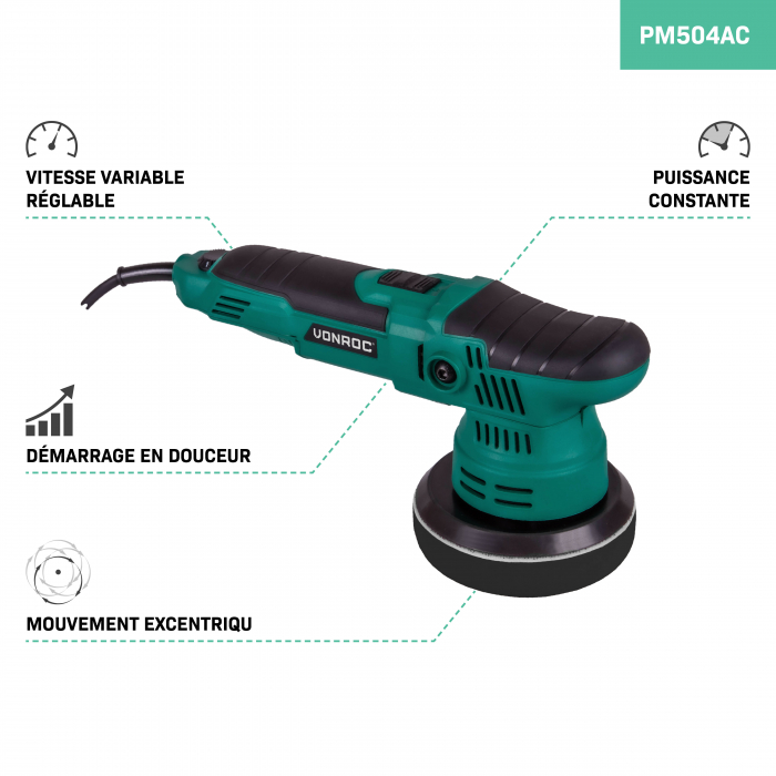 Dual action polisher 650W - 125mm | Incl. 1 polishing pad