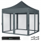 Tente de réception - 3x3 m - Premium Easy-Up Tente de réception | Set incl. parois latérales en moustiquaire – Grise