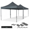 Tente de fête Easy-Up – 6x3 m | Ensemble incl. 2x tente de fête et 1x kit de connexion - Grise