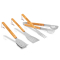 BBQ Kit accessoires - Acier inoxydable | Comprend une pince, une fourchette, une spatule et une brosse de nettoyage 