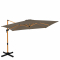 Parasol cantilever Pisogne 300x300cm - Parasol haut de gamme - aspect bois | Taupe 