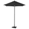 Parasol Torbole - Ø200cm - Parasol Premium - Anthracite/noir | Pied en béton 20 kg inclus.