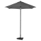 Parasol Torbole - Ø200cm - Parasol haut de gamme - Gris | Pied en béton 20 kg inclus.