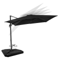 Cantilever parasol Pisogne 300x300cm – Premium parasol - Anthracite/Black | Incl. fillable parasol tiles