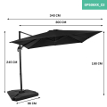 Cantilever parasol Pisogne 300x300cm – Premium parasol - Anthracite/Black | Incl. fillable parasol tiles