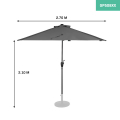 Parasol Magione - Balcony parasol – 270x135cm | Grey