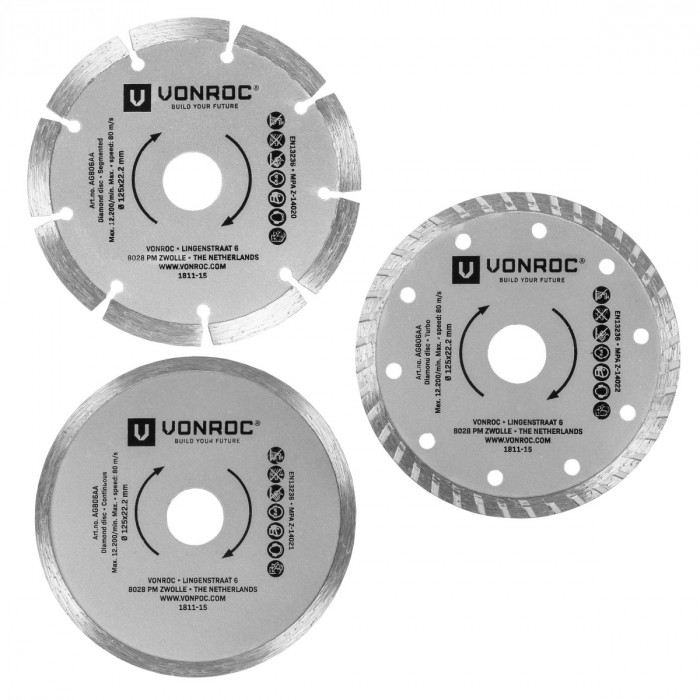Disques diamant 125mm - 3 pcs | Universels main product photo